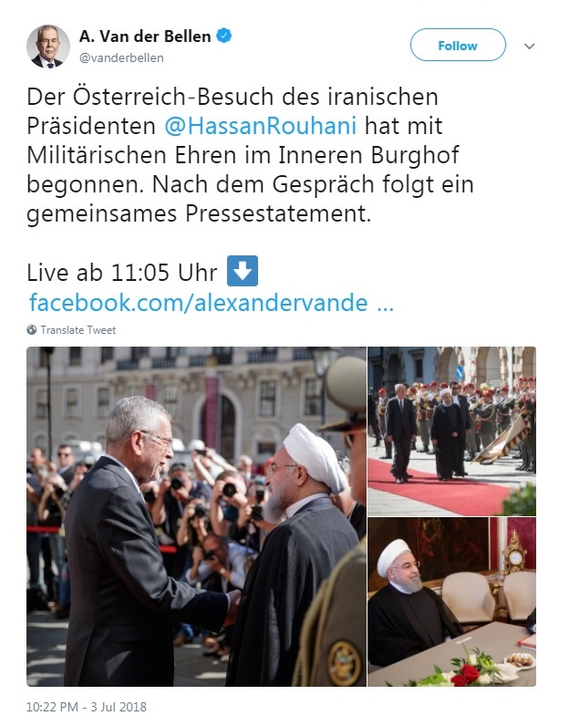 توئیت رئیس جمهور اتریش