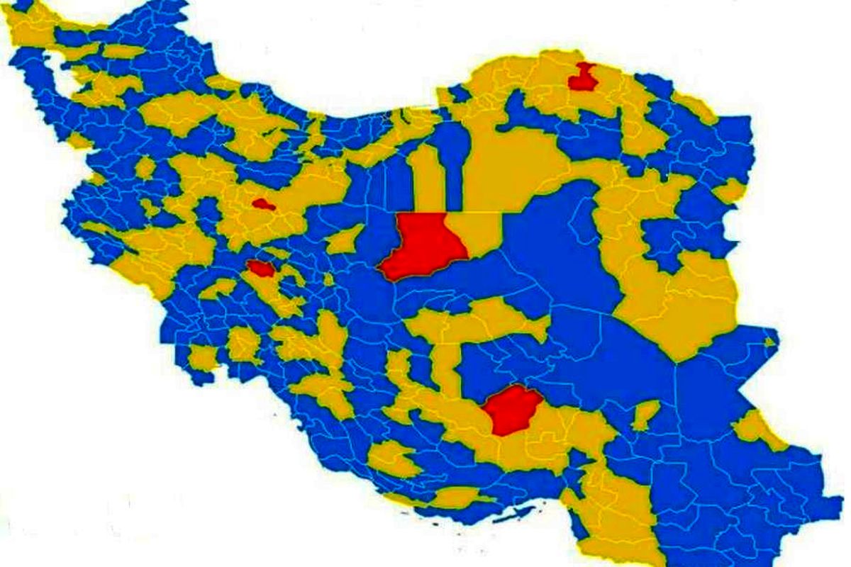 پنج شهرستان این استان در وضعیت آبی کرونایی قرار گرفتند